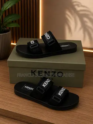 Luxury Kenzo Open-Toe Slides / Slippers