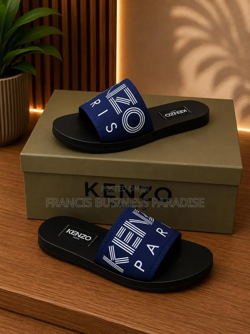 Luxury Kenzo Open-Toe Slides / Slippers