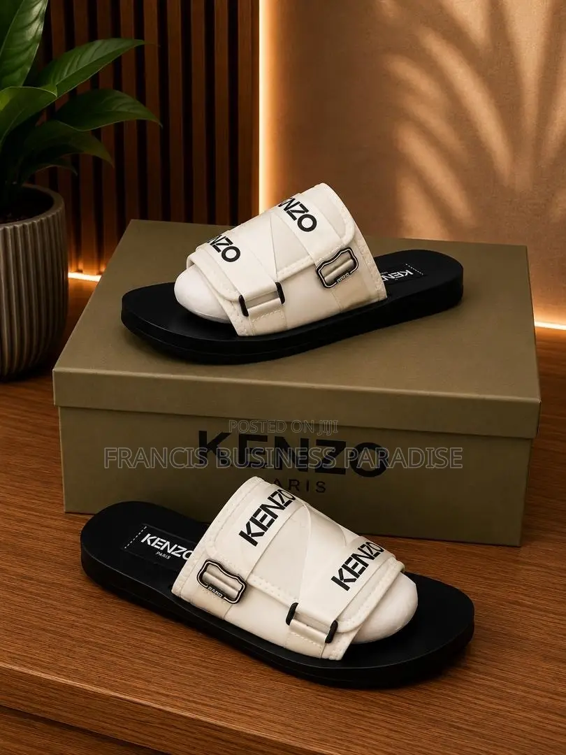 Luxury Kenzo Open-Toe Slides / Slippers