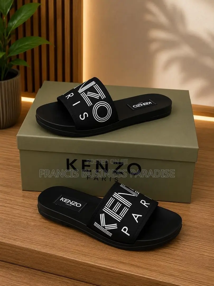 Luxury Kenzo Open-Toe Slides / Slippers