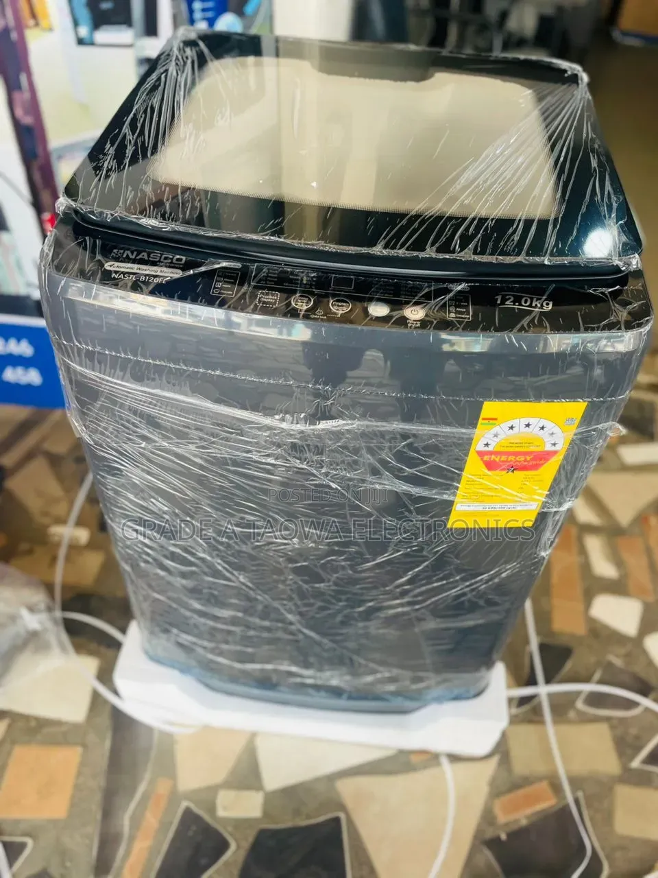 Dark Grey Nasco 12kg Top Load Fully-Automatic Washing Machine