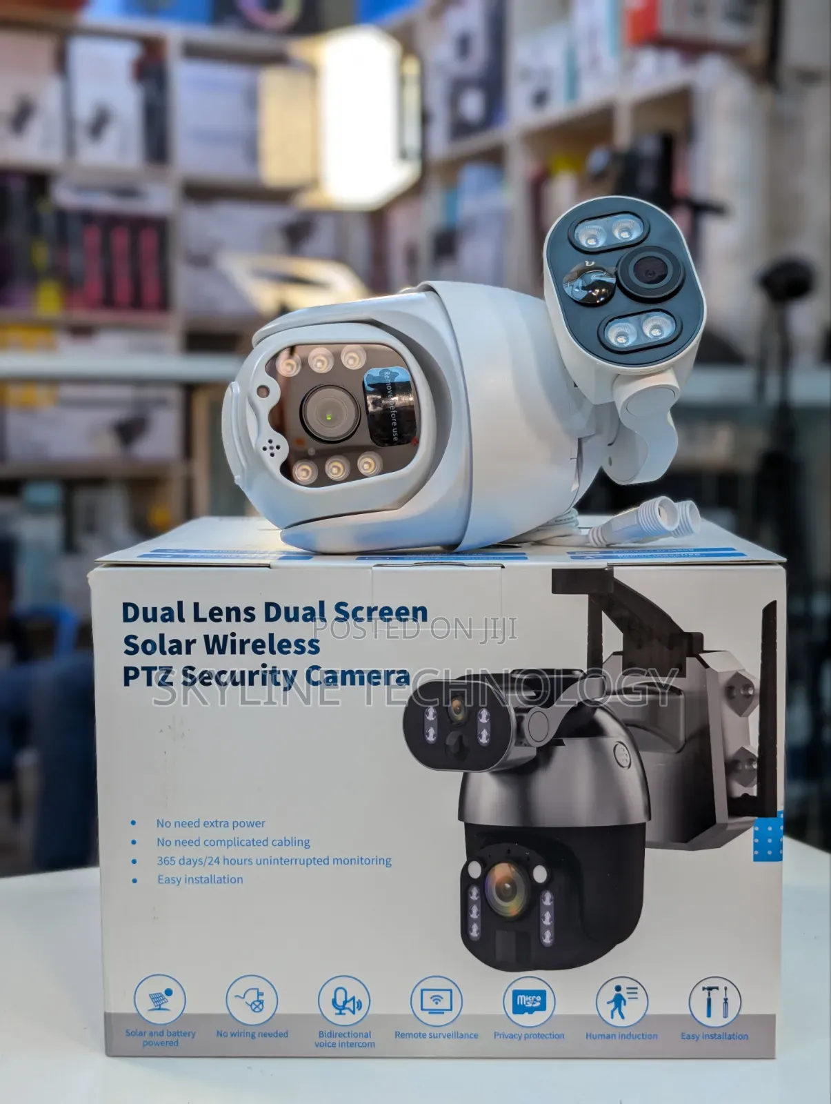 4G High Resolution Dual Lems Dual Solar Panels CCTV Camera