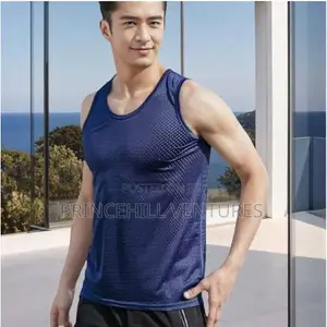 Men’S Lightweight Mesh Cotton Singlet / Vest– Breathable