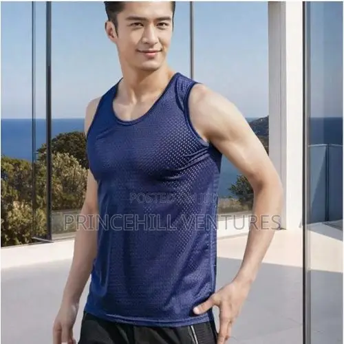 Men’S Lightweight Mesh Cotton Singlet / Vest– Breathable