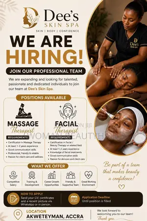Facial / Massage Therapies Needed