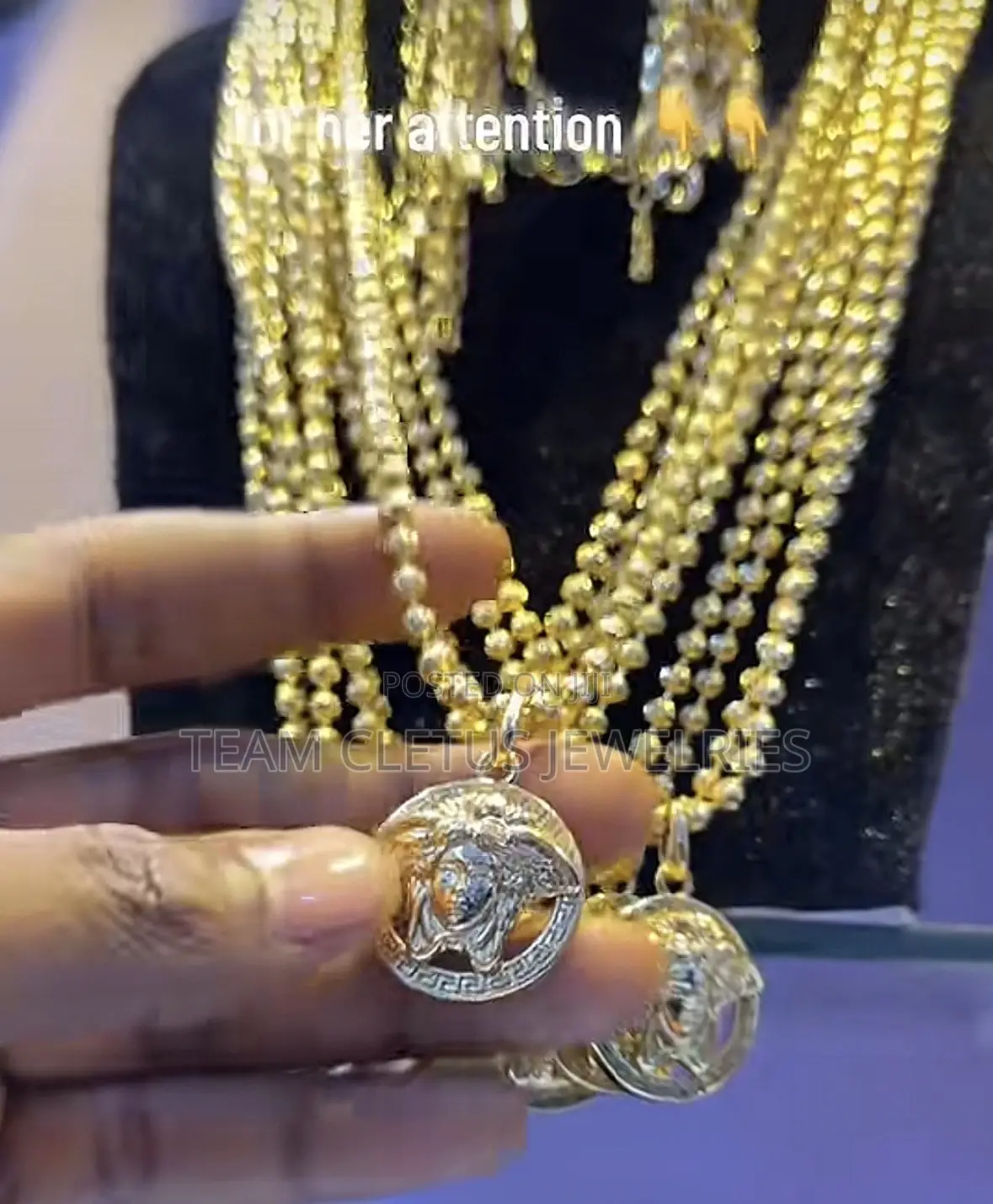 Gold Plated Diamond Cut Necklace and Bracelet