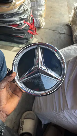 Mercedes Benz C250 C300 White Led Front Emblem or Crown Blue and Red )