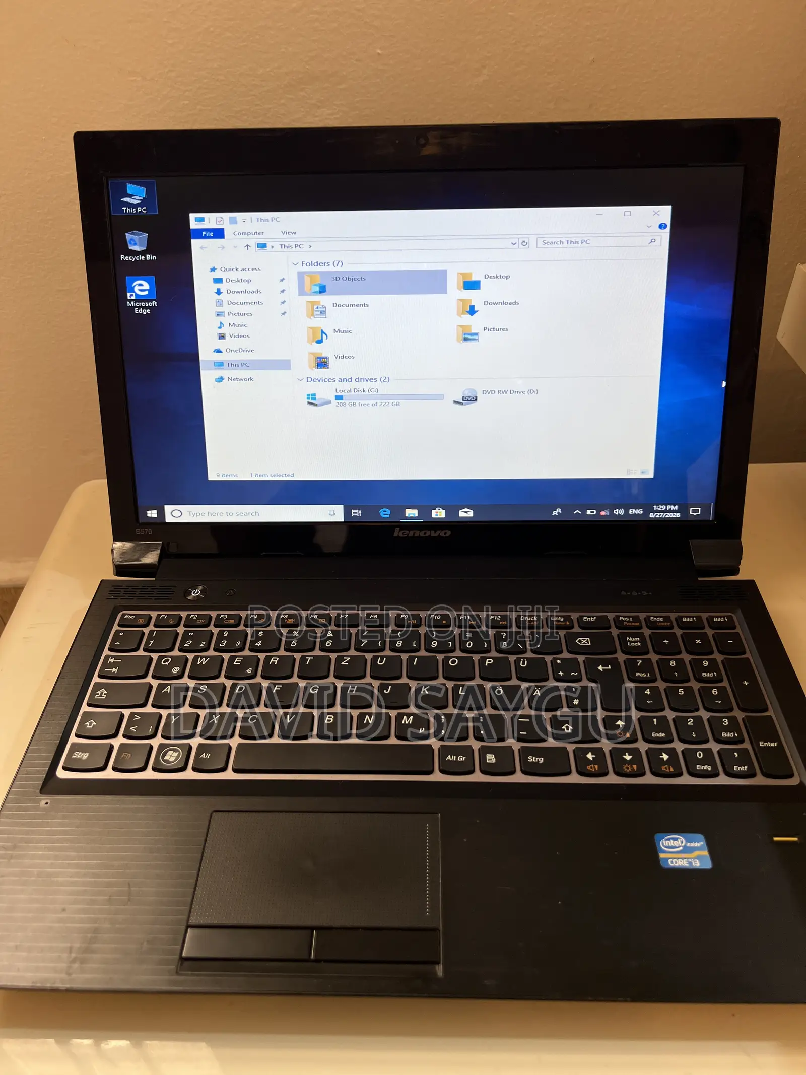 Laptop Lenovo B570 4GB Intel Core i3 SSD 256GB