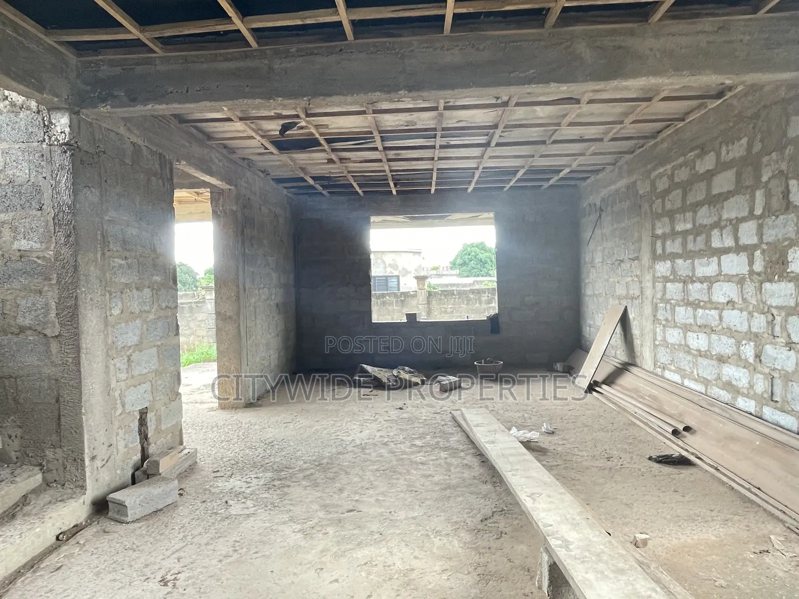 100ft X 70ft Land With Uncompleted House at Pantang