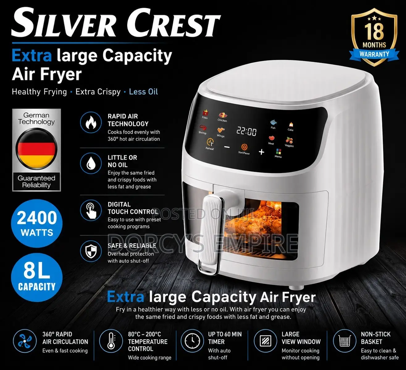 Display Air Fryer 8l