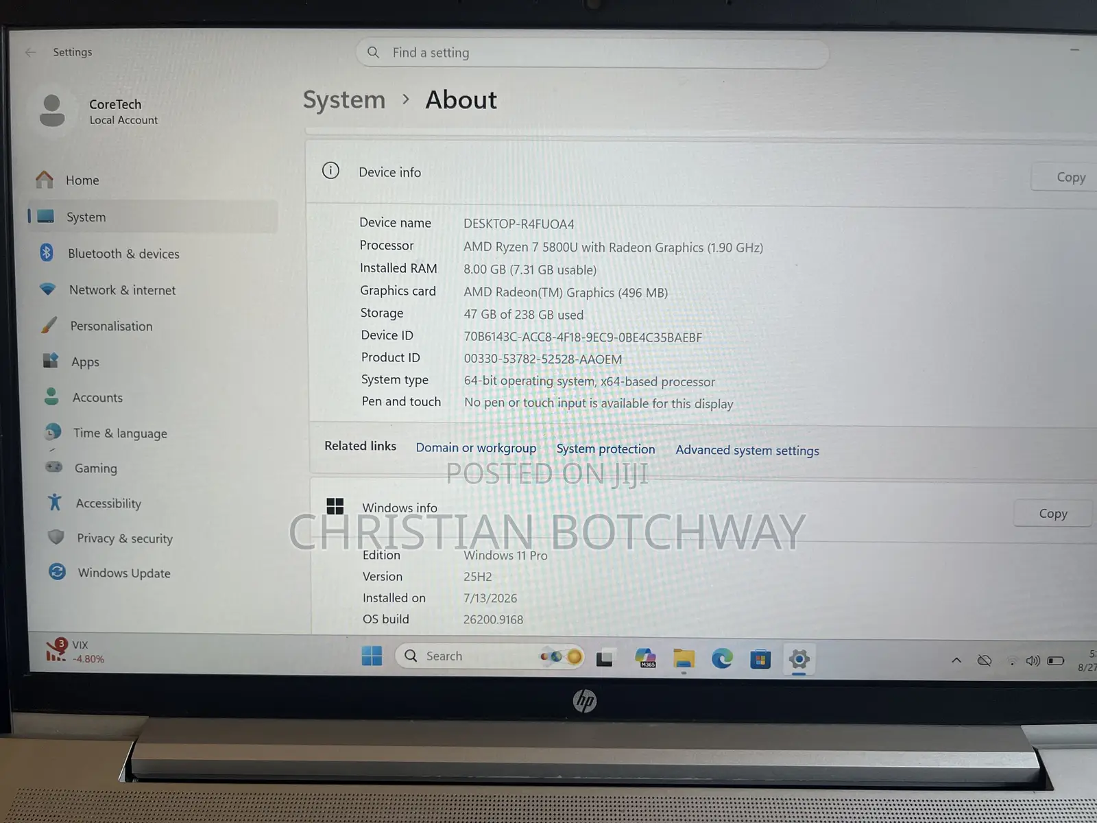 Laptop HP ProBook 445 G8 8GB AMD Ryzen 7 SSD 256GB