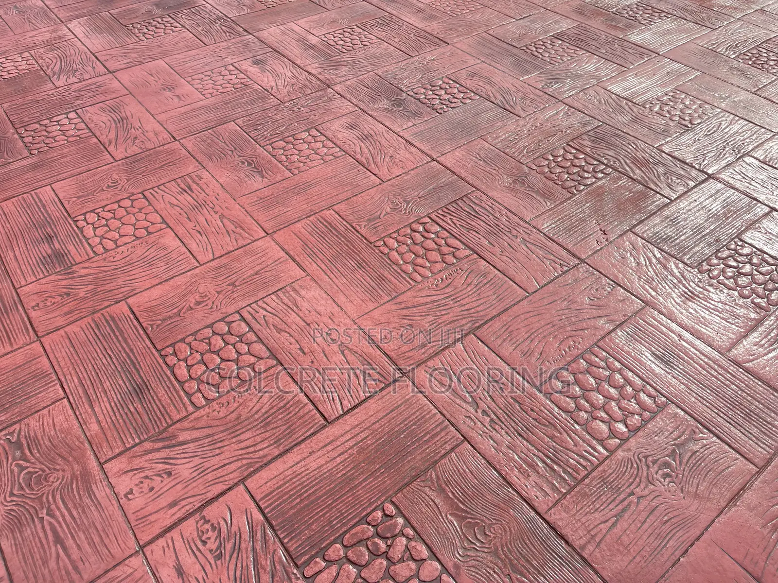 Brick Red Stamped Concrete
