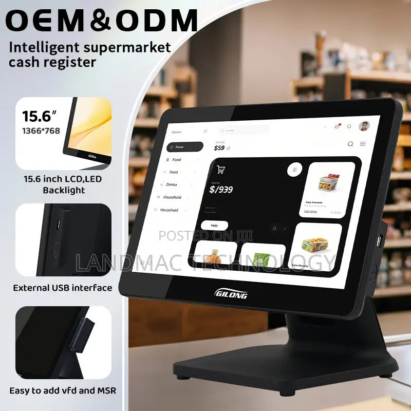 LandMac Large Display Double Screen POS Terminal 15.6