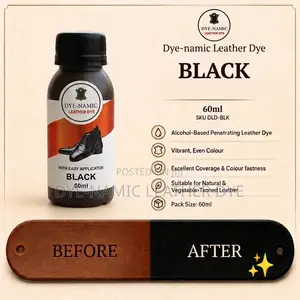 Dye-Namic Leather Dye - For Shoes, Bags & Belts - Black