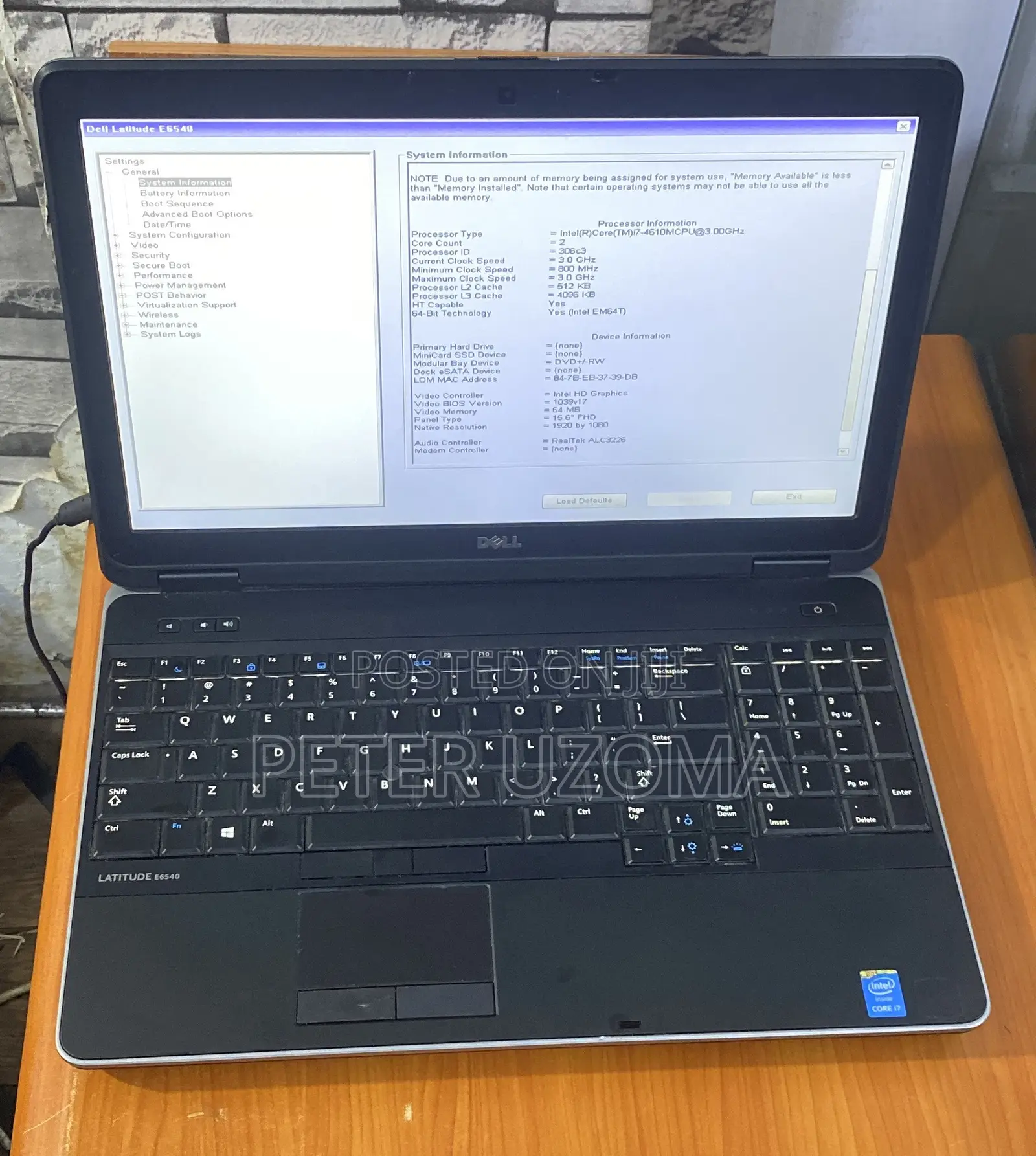 Laptop Dell Latitude E6540 8GB Intel Core i7 HDD 256GB