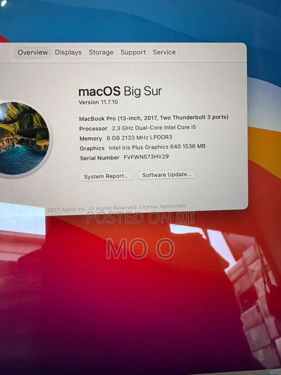 Laptop Apple MacBook Pro 2017 8GB Intel Core i5 SSD 256GB