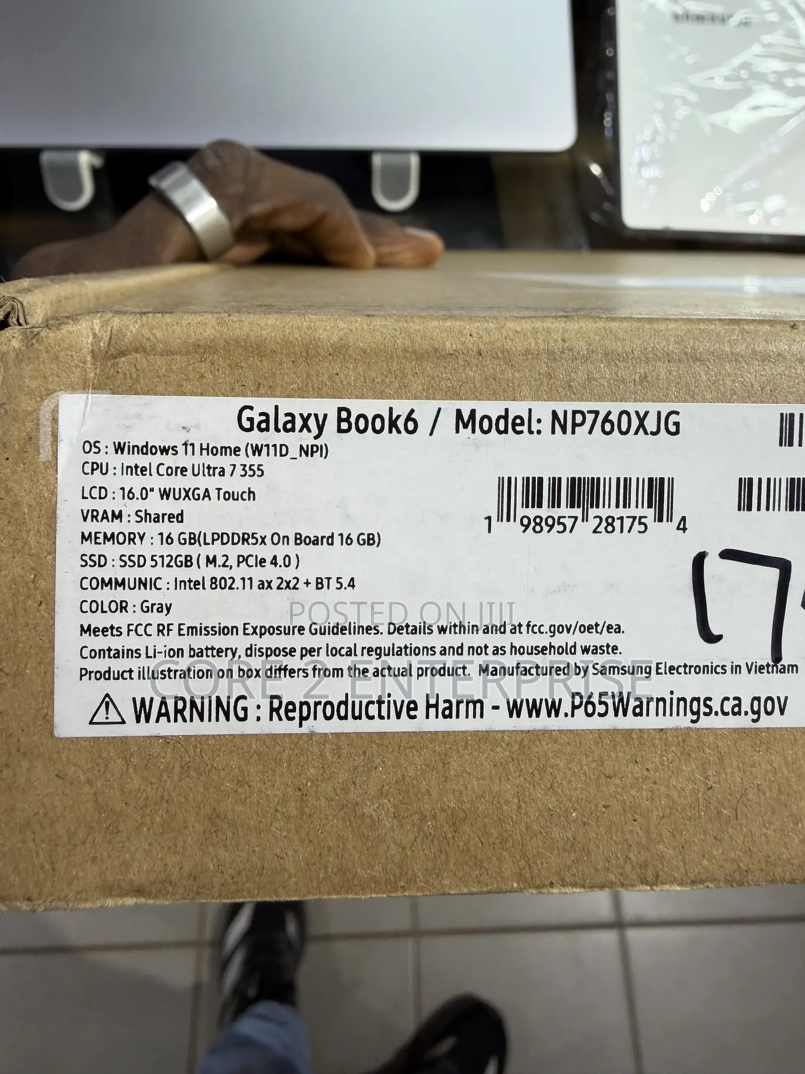 New Laptop Samsung Galaxy Book6 16GB Intel Core Ultra 7 SSD 512GB