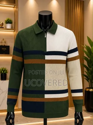 Men's Long-Sleeve Quarter-Zip Knitted Polo Sweaters