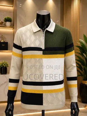 Men's Long-Sleeve Quarter-Zip Knitted Polo Sweaters
