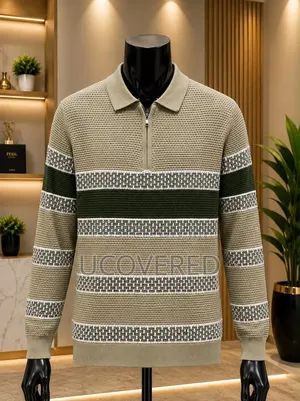 Men's Long-Sleeve Quarter-Zip Knitted Polo Sweaters