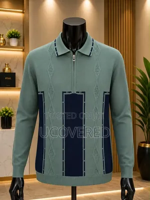 Men's Long-Sleeve Quarter-Zip Knitted Polo Sweaters