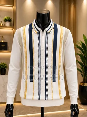 Men's Long-Sleeve Quarter-Zip Knitted Polo Sweaters