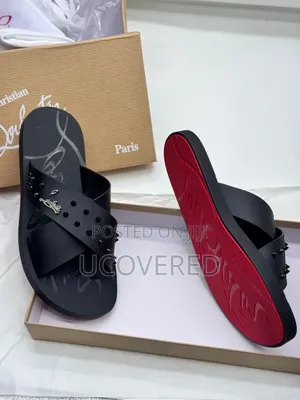 Christian Louboutin Crisscross Strap Designer-Style Men's Slides