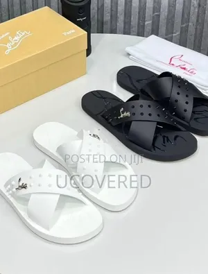 Christian Louboutin Crisscross Strap Designer-Style Men's Slides