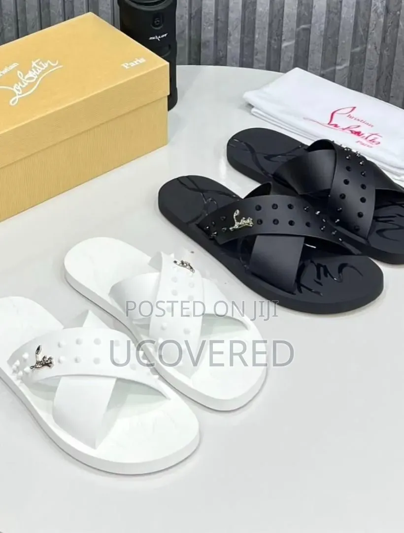 Christian Louboutin Crisscross Strap Designer-Style Men's Slides