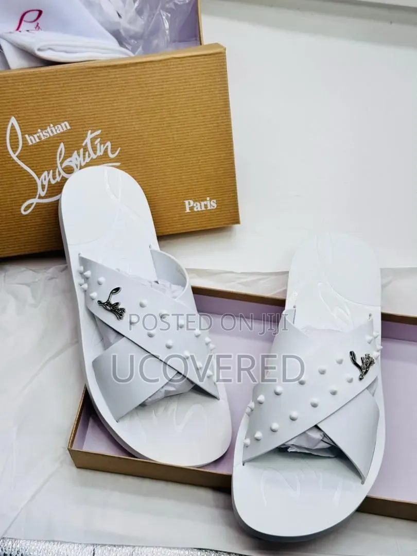 Christian Louboutin Crisscross Strap Designer-Style Men's Slides