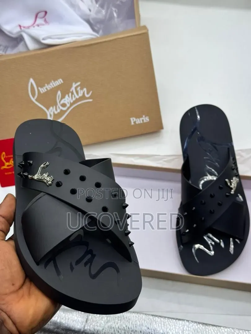 Christian Louboutin Crisscross Strap Designer-Style Men's Slides