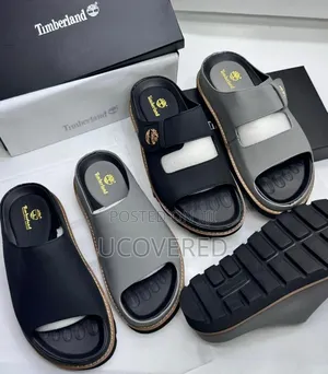 Timberland-Branded Men's Double-Strap Leather Slide Sandals