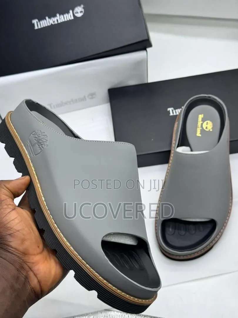 Timberland-Branded Men's Double-Strap Leather Slide Sandals