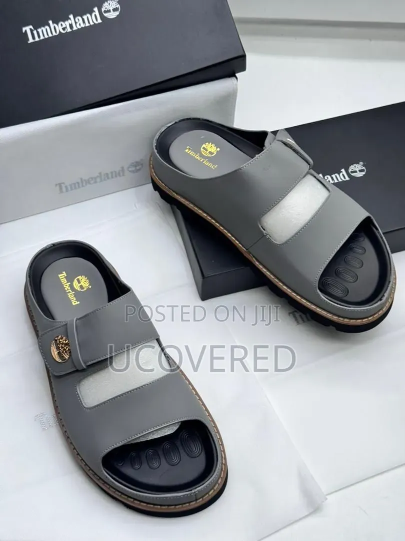 Timberland-Branded Men's Double-Strap Leather Slide Sandals