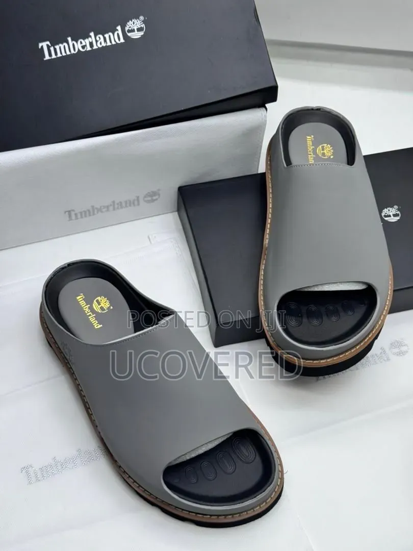 Timberland-Branded Men's Double-Strap Leather Slide Sandals