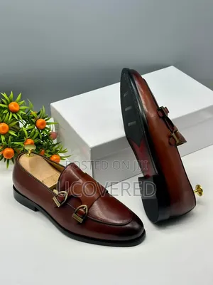 Berluti Brown Burnished Leather Double Monk Strap Loafers