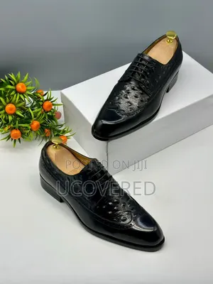 Berluti Black Leather Oxford/Derby Dress Shoes