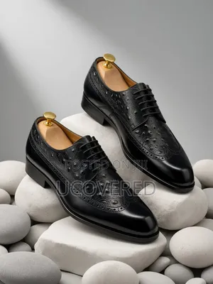 Berluti Black Leather Oxford/Derby Dress Shoes