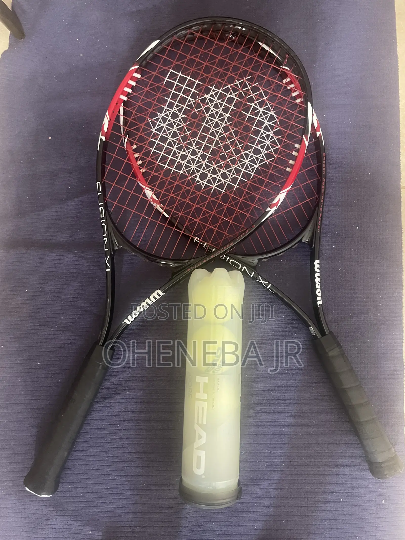 2 Adult Wilson Fusion XL Tennis Rackets and 8 New Ball Set