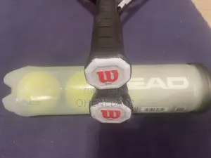 2 Adult Wilson Fusion XL Tennis Rackets and 8 New Ball Set