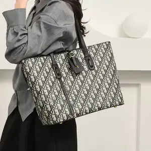 Designer Shoulder Tote Bag With Hanging Leather Tag