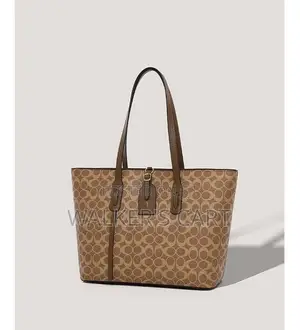 Designer Shoulder Tote Bag With Hanging Leather Tag