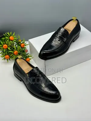 Berluti Black Crocodile-Embossed Leather Penny Loafers