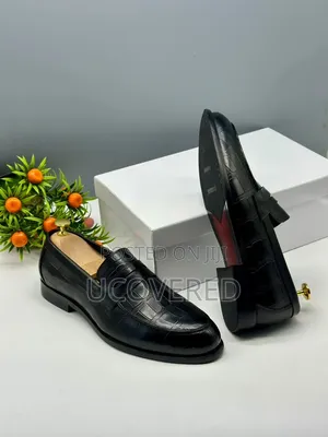 Berluti Black Crocodile-Embossed Leather Penny Loafers