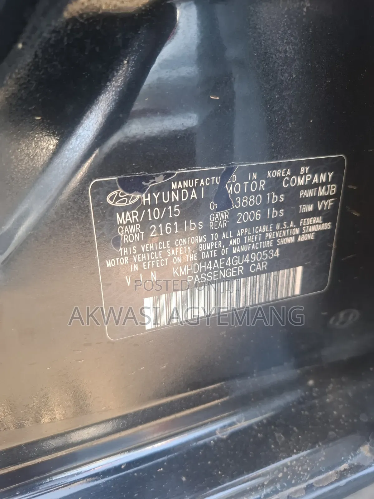 Hyundai Elantra 2015 Black