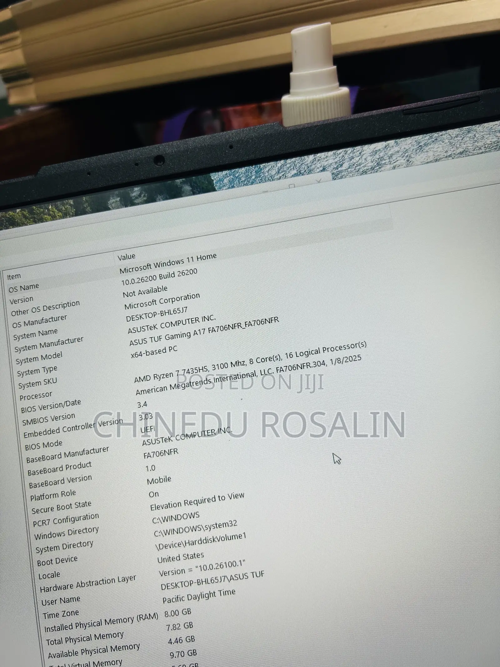 Laptop Asus TUF Gaming A17 8GB AMD Ryzen 7 SSD 512GB