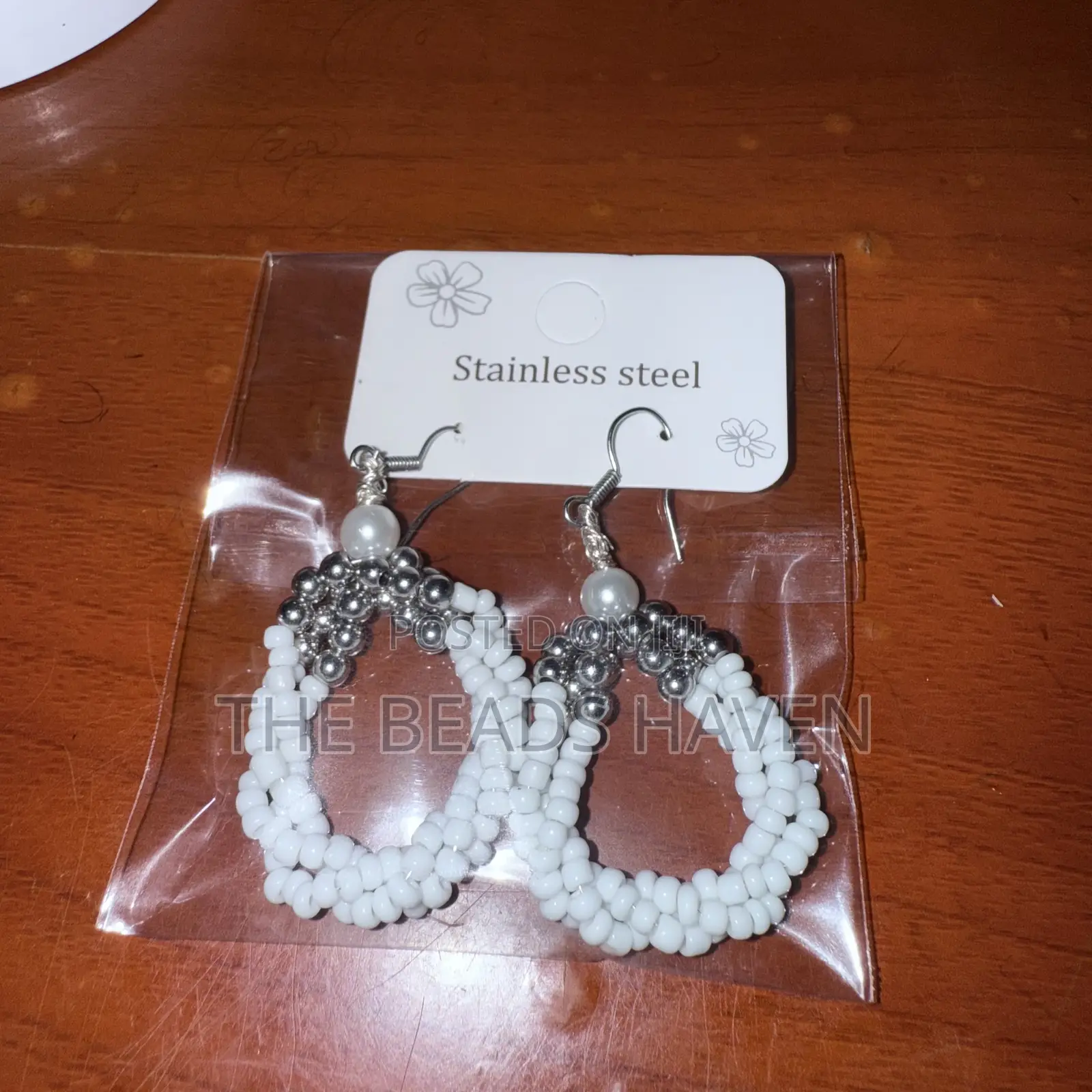 Handmade Beaded Hoop Earrings