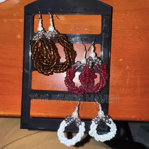Handmade Beaded Hoop Earrings