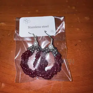 Handmade Beaded Hoop Earrings