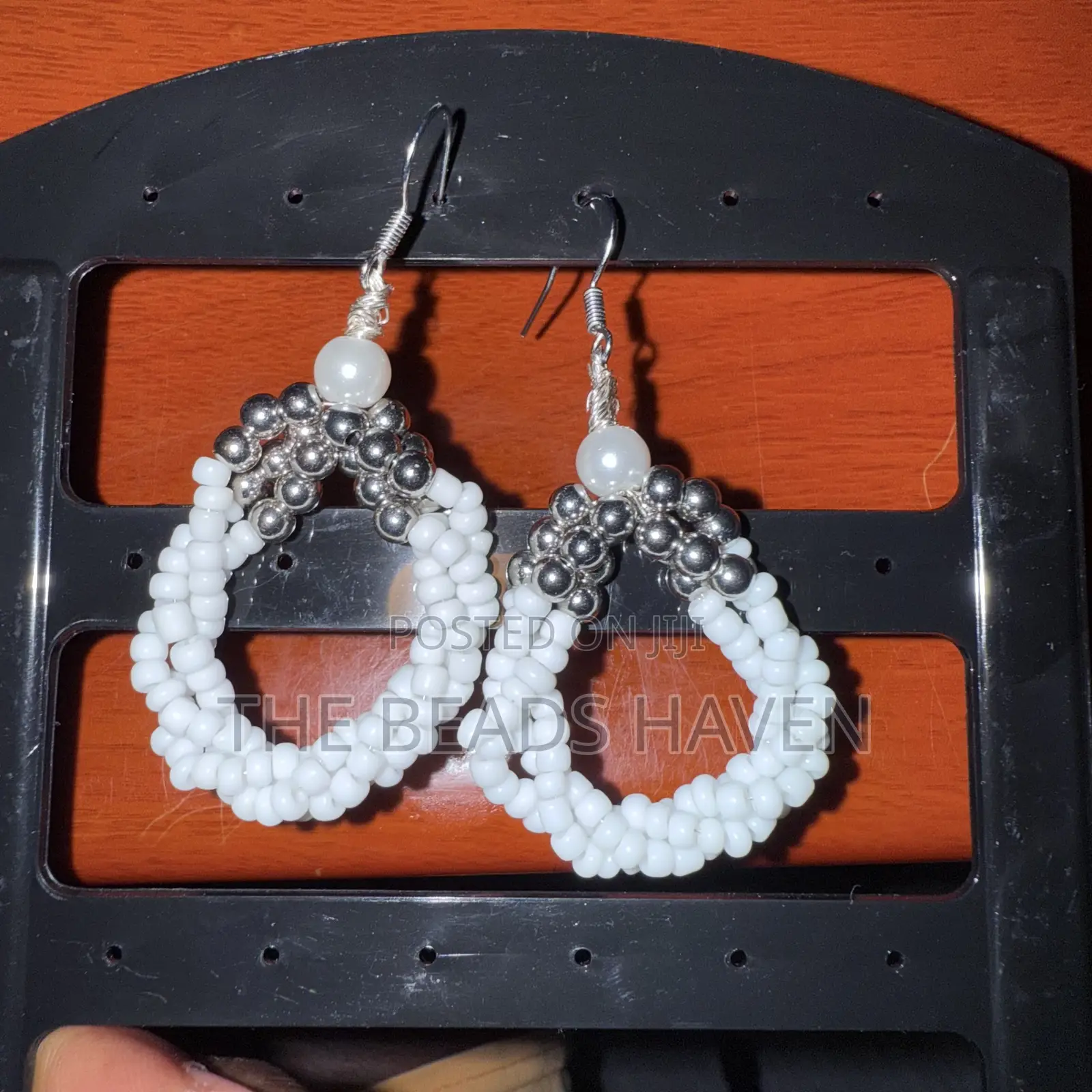 Handmade Beaded Hoop Earrings